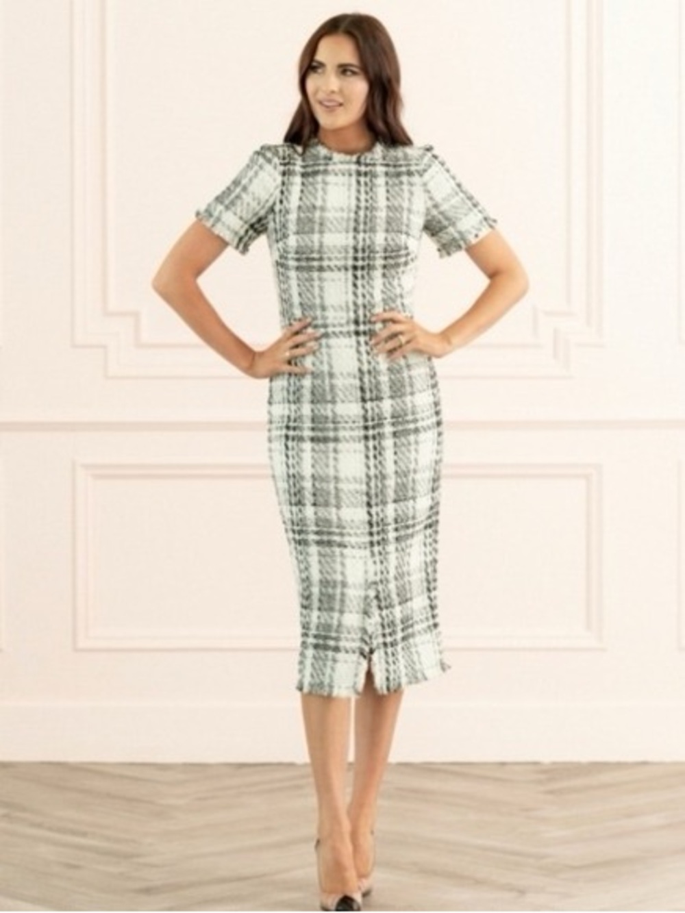 Rachel Parcell Tweed Black & White Dress